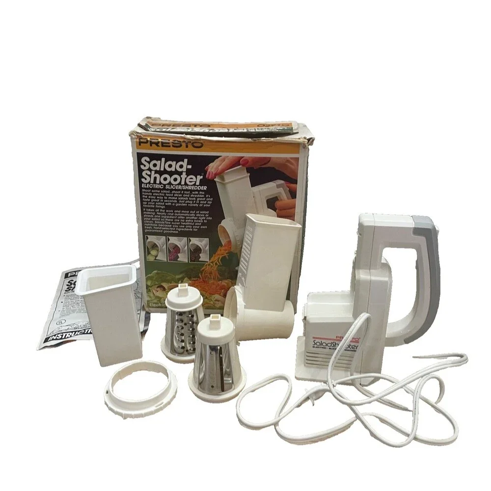 Vintage Presto Salad Shooter Electric Slicer Shredder 02910 Original Box Tested